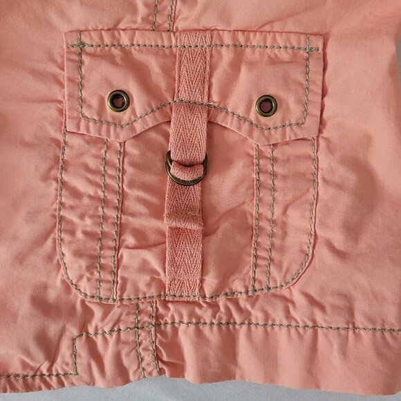 Chicos Lightweight Jacket  Size 1 M 8 Pockets Arm Buckle Strap Cotton - Picture 4 of 11